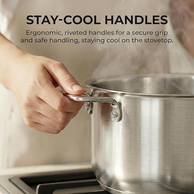 SUNHOUSE 18/8 Stainless Steel Stock Pot - Image 6