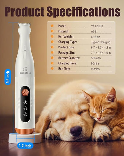 Dog Paw Trimmer for Precision Shaver, Cordless Small Pet Paw Grooming Trimmer - Image 8