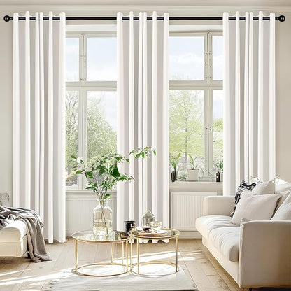 MIULEE Ivory Blackout Curtains for Bedroom Living Room 72 Inches Long 2 Panels - Image 6
