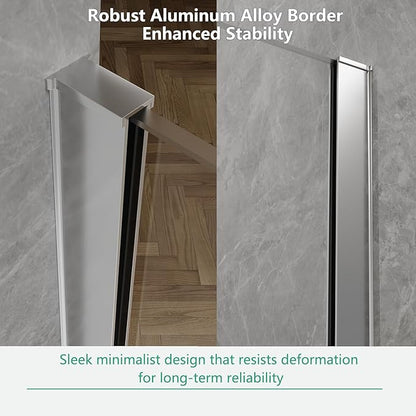 35"x74" Semi-Framed Shower Screen, Single Fixed Shower Glass Panel - Image 7