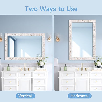 Tanmicoshomy White 24 x 36 Inch Rectangle Bathroom Mirrors - Image 5