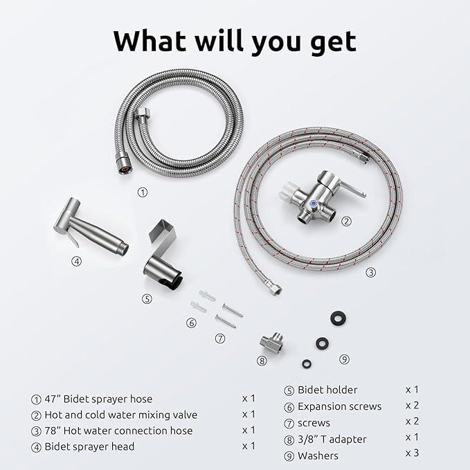 Hot and Cold Bidet Sprayer for Toilet, BRITULIF Bidet Attachment for Warm Water - Image 7