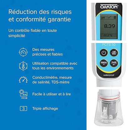 Oakton AO-35634-35 PCTSTestr 50 Waterproof Pocket pH/Cond/TDS/Salinity Tester - Image 3