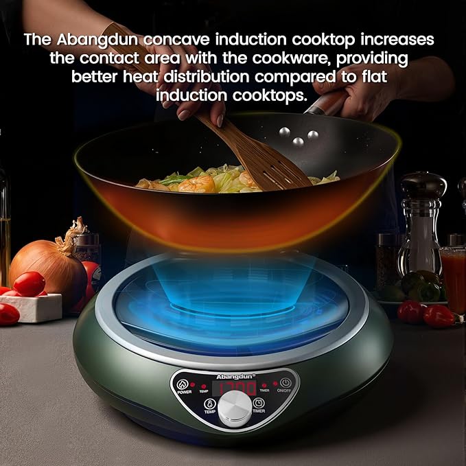 Induction Wok Cooktop，1700W Electric Wok Portable Induction Single Burner Used - Image 7