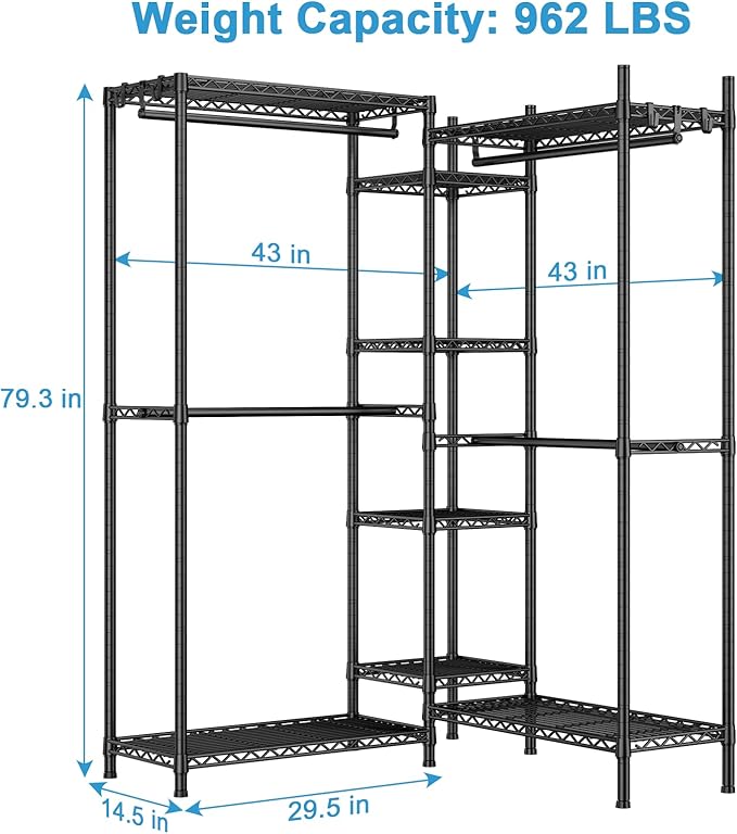Ulif E4 Clothes Rack, Heavy-Duty Garment Rack, Metal Freestanding Clothing - Image 7