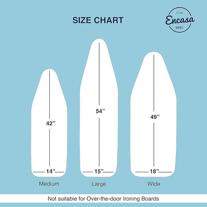 Encasa XO Ironing Board Cover and Pad 54"x18" - 4mm Felt X-Large Iron Board - Image 8