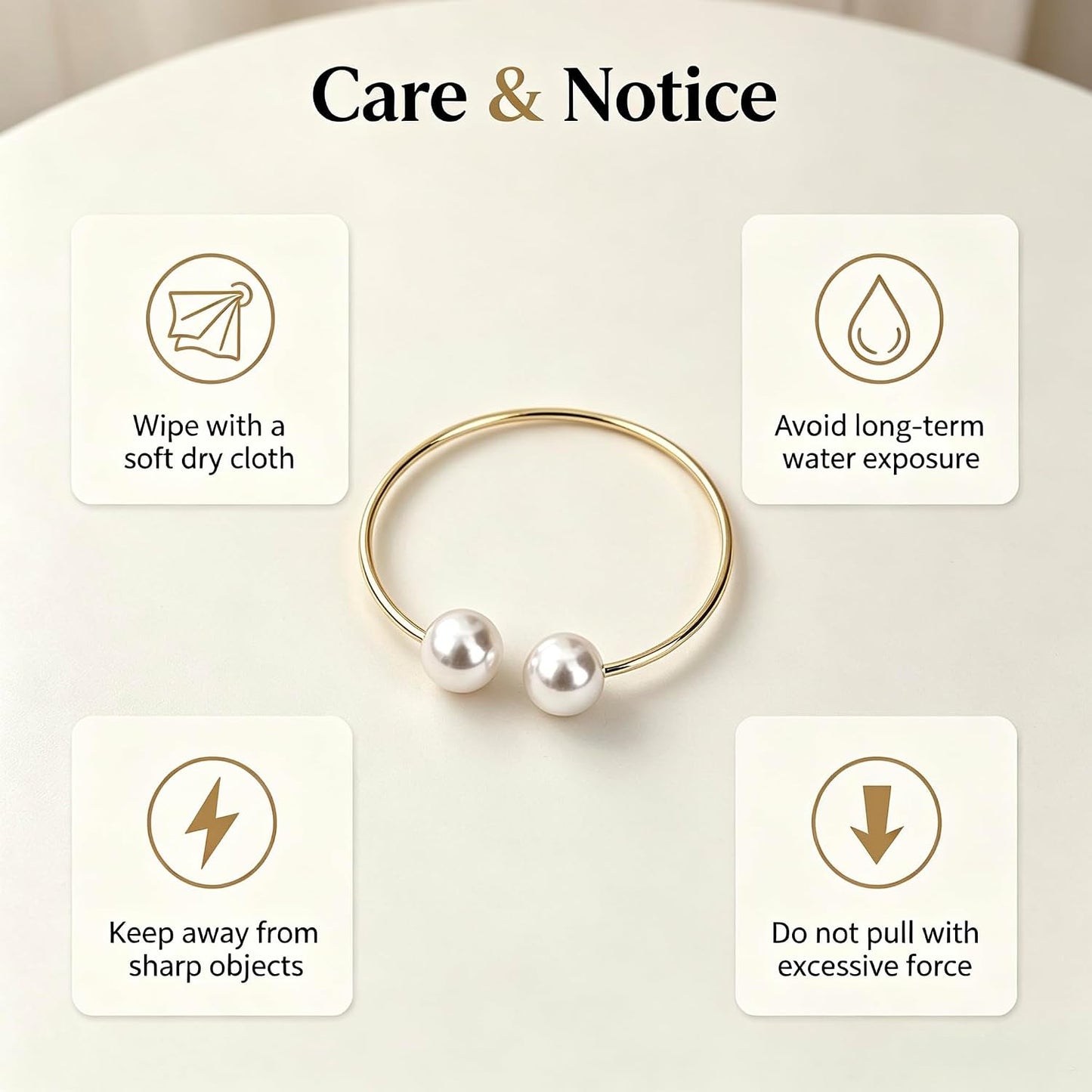 Elegant Pearl Curtain Tiebacks, Gold Metal Circle, 3.94 * 0.98 inches | Double-Pearl