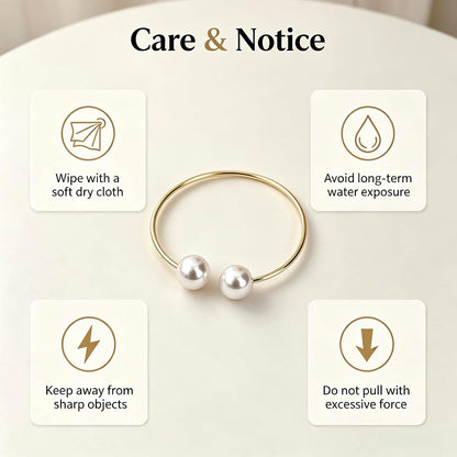 Elegant Pearl Curtain Tiebacks, Gold Metal Circle, 3.94 * 0.98 inches | Double-Pearl
