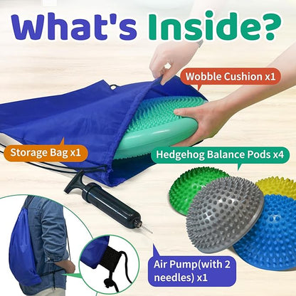 Wobble Cushion Set for Sensory Kids and Balance Training - Image 4