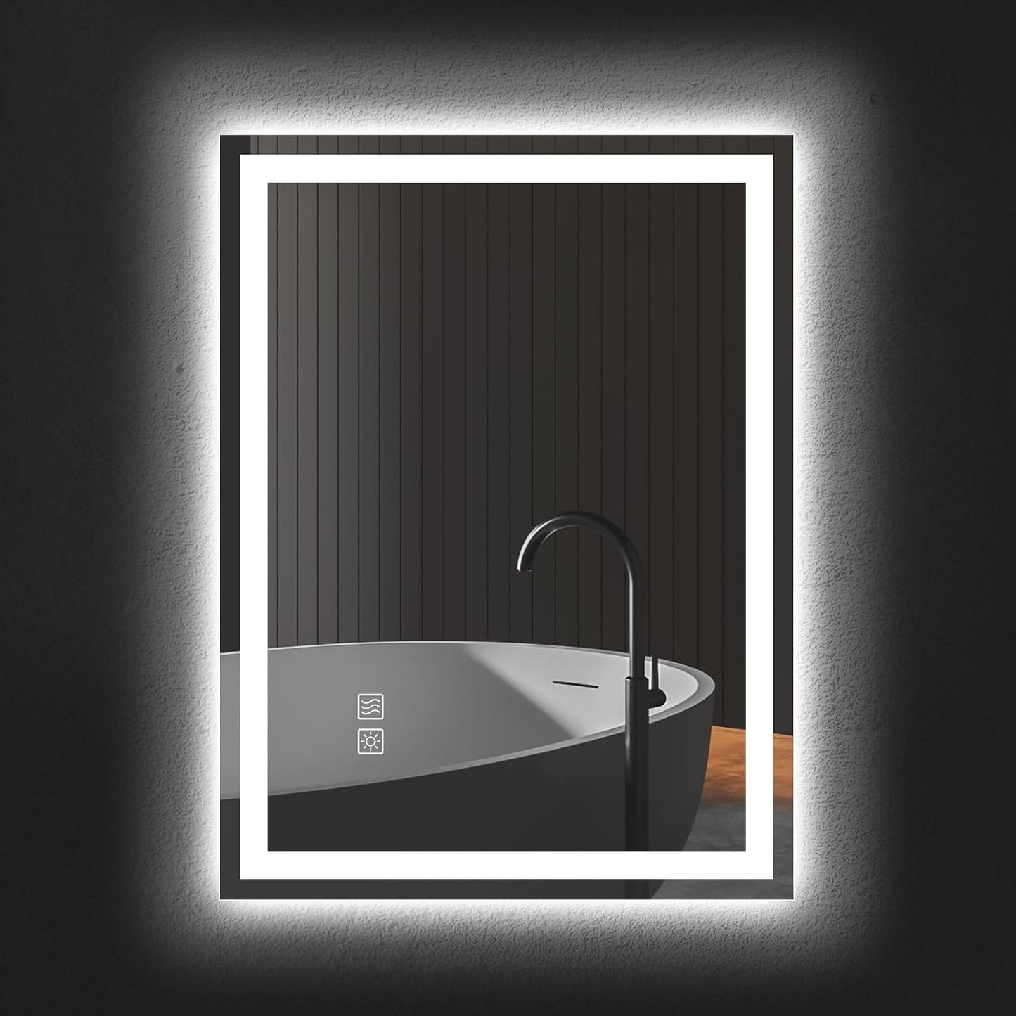 HYPERLITE LED Bathroom Mirror 24X32: Anti-Fog Lighted Bathroom Mirror with 3 Colors - Front Lit and Backlit Mirror Bathroom for New Home Daily Grooming Routing 2026 new Housewarming Gift