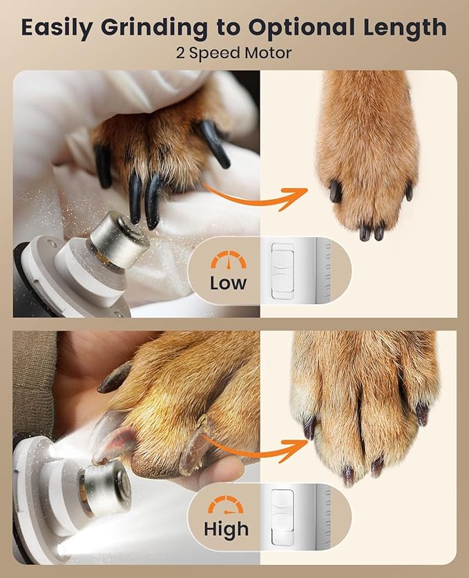 oneisall 2 in 1 Quiet Paw Trimmer and Dog Nail Grinder - Image 7