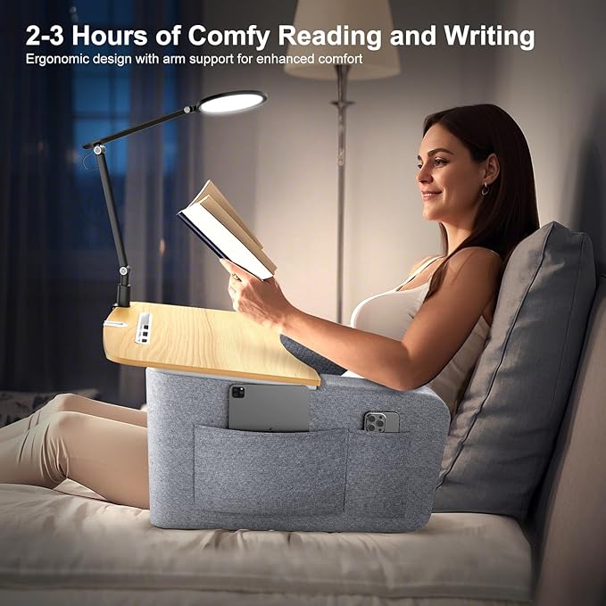 Lap Desk for Adults with Arm Rests, Ergonomic Laptop Pillow Stand for Bed - Image 2