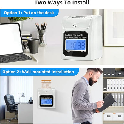 Employee Time Clocks for Small Business, Auto-Align Time Clock Punch Machine - Image 6