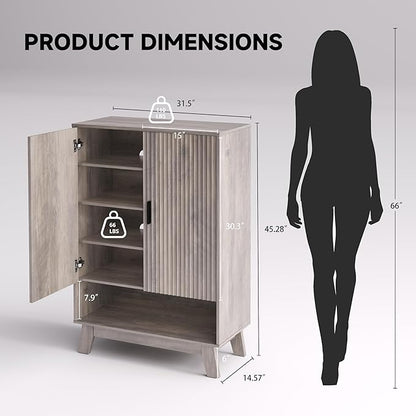 4-Tier Fluted Shoe Cabinet - Image 2