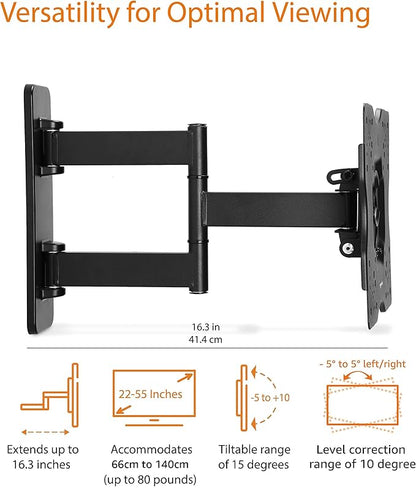 Amazon Basics Full Motion Articulating TV Wall Mount, - Image 3