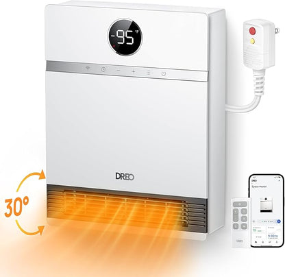 DREO Smart Wall Heater for Bathroom, IP24 Electric Space Heater by DREO