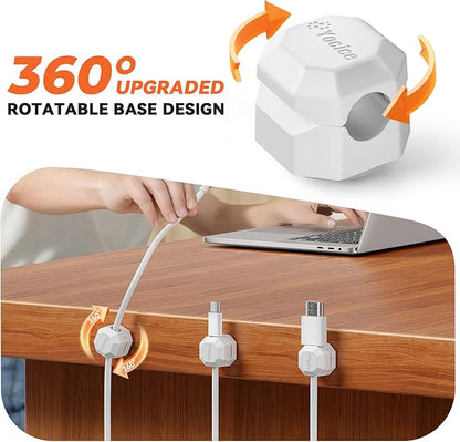 8 Pack Rotatable Cable Clips, Spring Cord Organizer Desk Cable Management Cord - Image 2