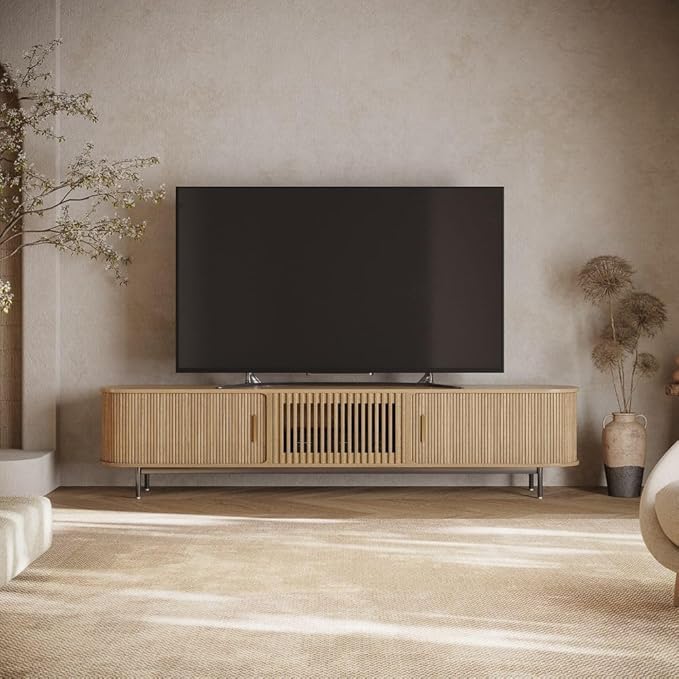 POVISON Fully-Assembled Mid Century Modern TV Stand - Image 3