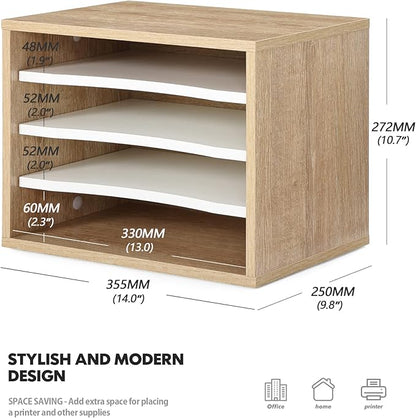 FITUEYES Wood Desk Paper Sorter Organizer - Image 4