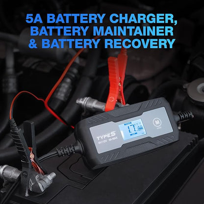 Type S 5A Smart Battery Charger & Maintainer – 6V & 12V Automatic Car Battery - Image 2