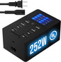 SABRENT Charger, 252W 8-Port Desktop Charging Station w/Real-Time LCD Display by SABRENT