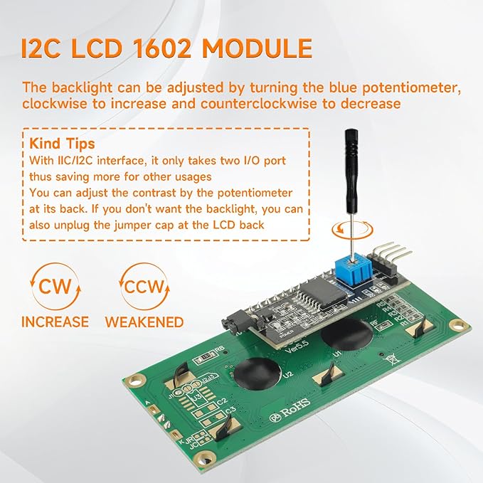 HUAREW 4pcs I2C IIC TWI 1602 Serial LCD Display Module 16x2 Compatible - Image 4