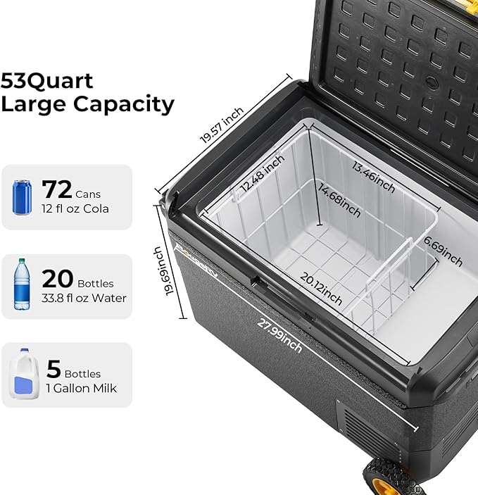 BougeRV 12 Volt Car Refrigerator, CRS 53 Quart Portable Fridge Freezer - Image 5