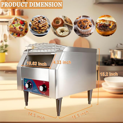 CTJ Commercial Toaster 300 Slices/Hour Electric Conveyor Belt Toaster Heavy - Image 6