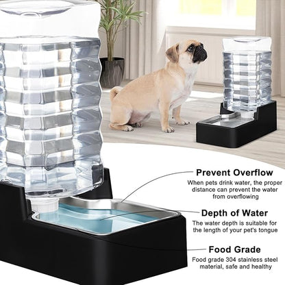 RIZZARI Stainless Steel Pet Water Feeder: 10L Gravity Leak-Proof Auto Refill - Image 3
