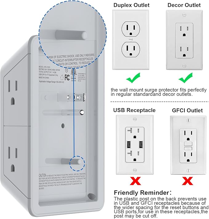 Outlet Extender, Surge Protector Outlet - Image 6