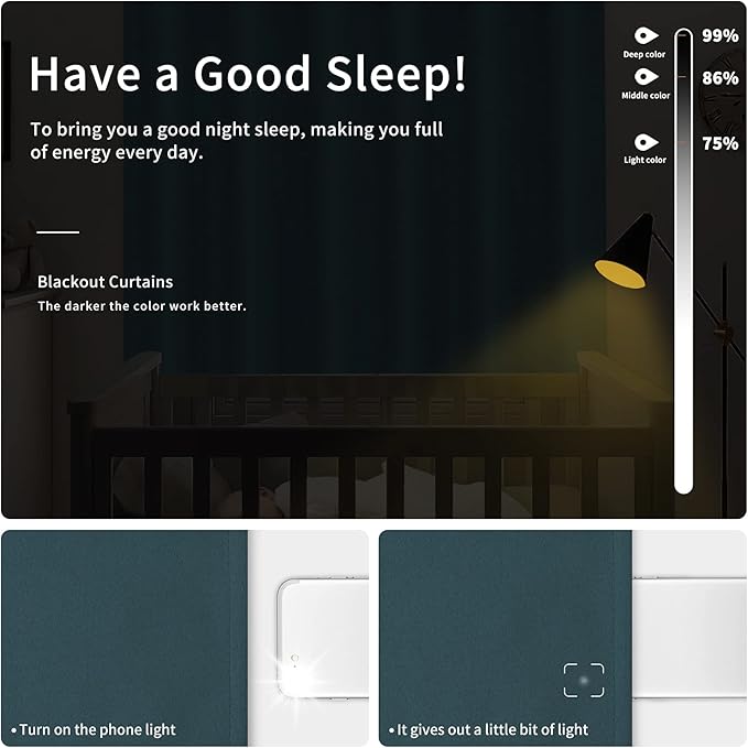 Easy-Going Blackout Curtains for Bedroom, Solid Thermal Insulated Grommet and - Image 2
