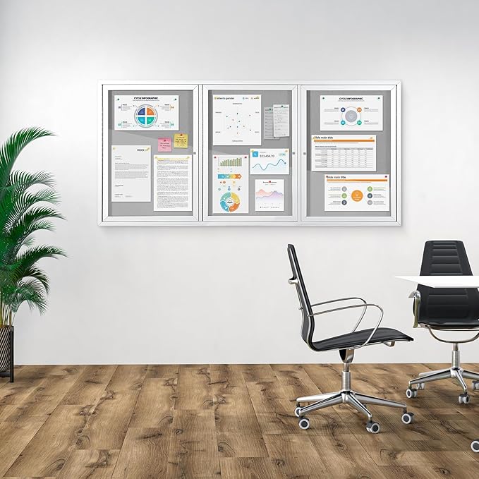 Outdoor Bulletin Board Weatherproof 72x36 in, Enclosed Bulletin Board - Image 6