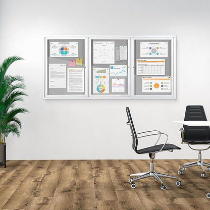 Outdoor Bulletin Board Weatherproof 72x36 in, Enclosed Bulletin Board - Image 6