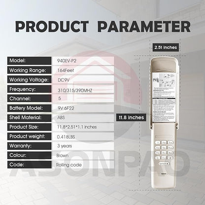 Chamberlain 940EV-P2 Universal Garage Door Opener Keypad【12-Year-Warranty】 - Image 8