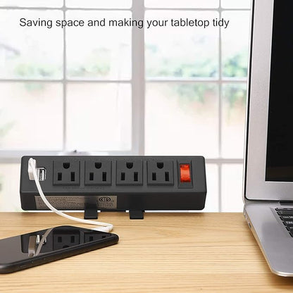HHSOET Desk Clamp Power Strip, Desktop Power Outlet Clamp Mount - Image 6
