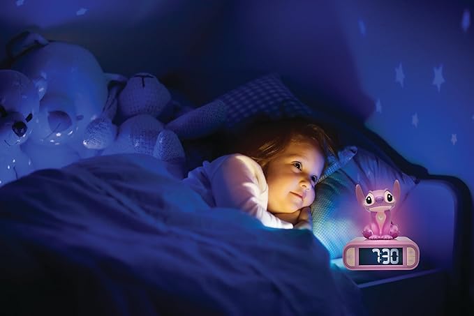 LEXiBOOK, Disney Stitch, Angel Night Light Alarm Clock, Sounds and Melodies - Image 4