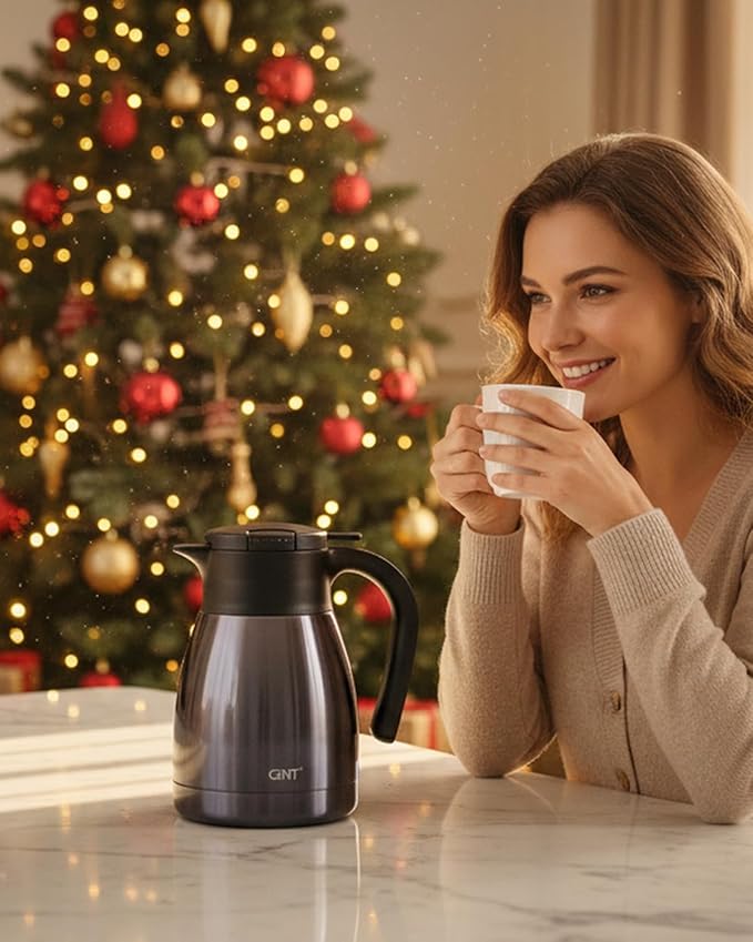 GiNT 1L / 34Oz Thermal Coffee Carafe, Insulated Stainless Steel Coffee Carafes - Image 2