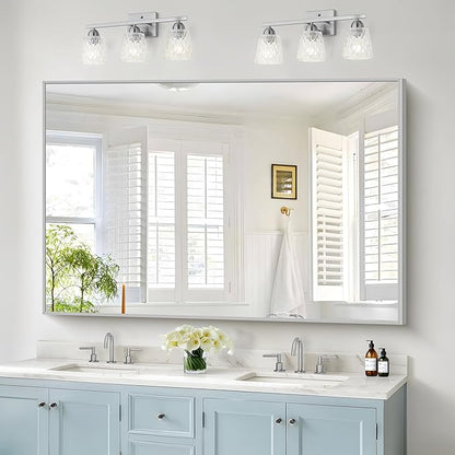 36x60inch Brushed Nickel Bathroom Mirror, Large Rectangular Wall Mirrors - Image 9
