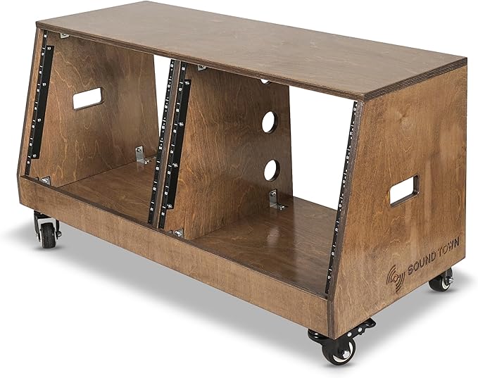 Sound Town DIY 2 x 8U Slanted Studio Rack - Image 3