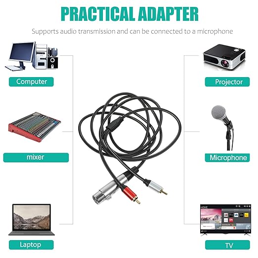 SEWCHICS XLR Female to Dual RCA Audio Splitter Cable 2m Microphone Signal Patch - Image 4