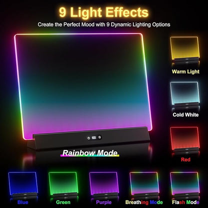 LED Note Board with Colors, Rechargeable 17-Inch Doodle Glow 9-Mode Light Up - Image 2
