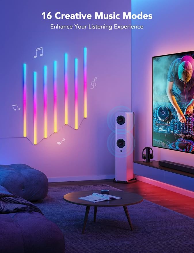 Govee Glide RGBIC Wall Lights, Music Wall Lights Works - Image 2