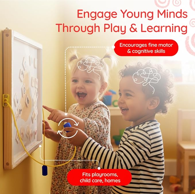 Magnetic Toddler Activity Wall Panel Toy – Interactive Wall Busy Board – - Image 6