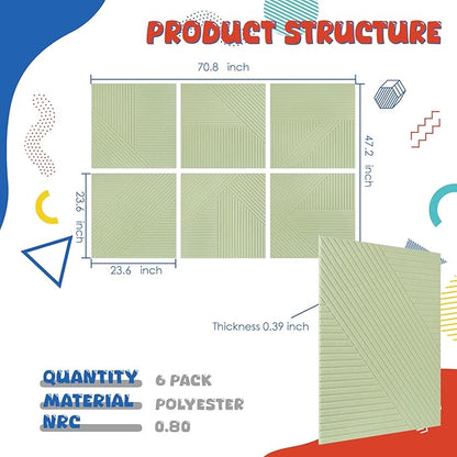 EVENRISING Acoustic Panels 6 Pack, Soundproof Wall Panels 23.6 x 23.6 Inches - Image 2
