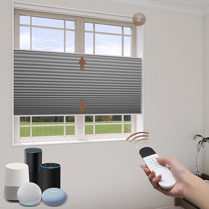 LEXEN Smart Top Down Bottom Up Honeycomb Shades WiFi Enabled Motorized Cellular by Unknown