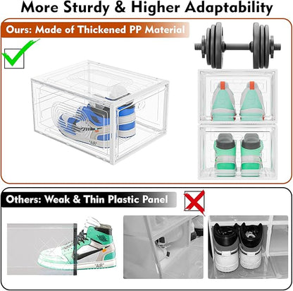 10 Pack Thicken Shoe Organizer Stackable, Upgraded Sturdy Shoe Storage Box - Image 5