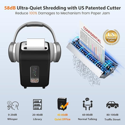 Paper Shredder for Home Office14-Sheet 60-Mins Micro Cut Shredder - Image 4