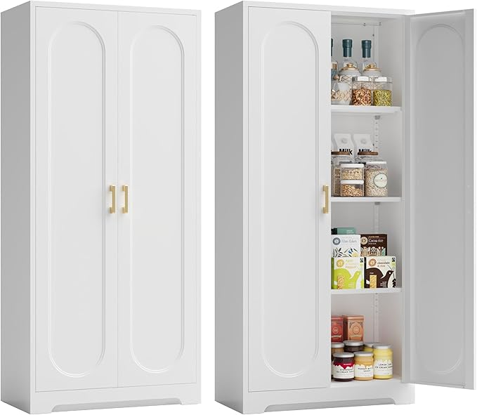Metal Storage Cabinet with 3 Adjustable Shelves, Living Room, Hallway by MetalMax
