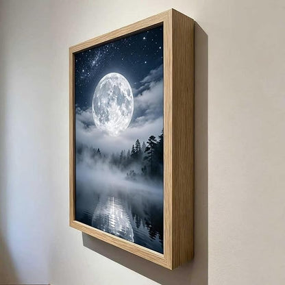 URVIP LED Glowing Photo Frame, 3D Starry-Sky Moon Lake Misty Forest Wall Art - Image 4