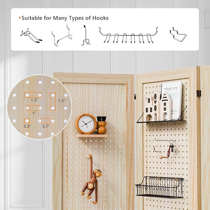 Bonnlo 4/6 Panel Pegboard Freestanding, 5 FT Portable Display Board Organizer - Image 5